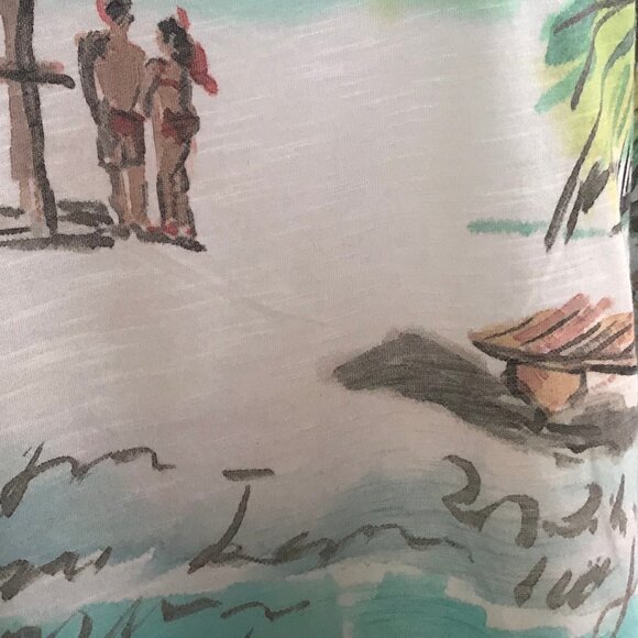 Chico's Beach Scene Blouse Top - Picture 8 of 12